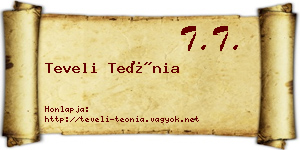 Teveli Teónia névjegykártya